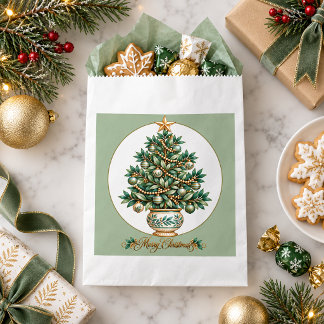 Bolsa De Papel Elegante árbol de Navidad botánico de Navidad