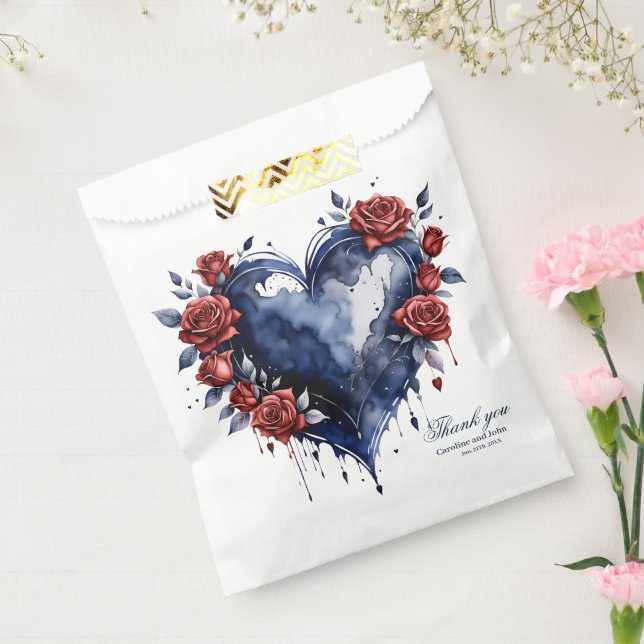 Bolsa De Papel Elegante arreglo rosa con follaje dorado (Sellado)