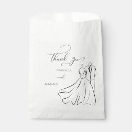 Bolsa De Papel Elegante B&W Tux & Vestir Gracias Boda