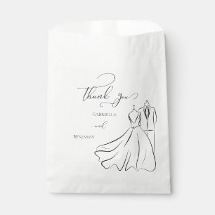 Bolsa De Papel Elegante B&W Tux & Vestir Gracias Boda