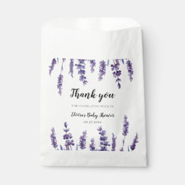 Bolsa De Papel Elegante Baby Shower de lavanda floral