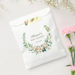 Bolsa De Papel Elegante Baby Shower Floral Eucalyptus Greenery