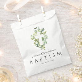 Bolsa De Papel Elegante bautismo religioso cruzado botánico