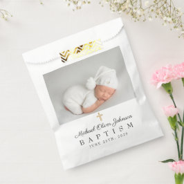 Bolsa De Papel Elegante bautismo religioso de fotos cruzadas