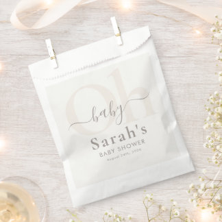 Bolsa De Papel Elegante Beige Diluido Neutral Oh Baby Shower