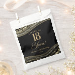 Bolsa De Papel Elegante Black Gold Agate 18th Birthday Party<br><div class="desc">¡Estas son elegantes bolsas favoritas de la fiesta de cumpleaños número 18 de la Black Gold Agate!</div>