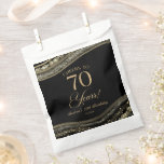 Bolsa De Papel Elegante Black Gold Agate 70th Birthday Party<br><div class="desc">¡Estas son elegantes bolsas favoritas de la fiesta de cumpleaños 70 de la Agate de Oro Negro!</div>