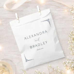 Bolsa De Papel Elegante Blanco Geométrico Gracias