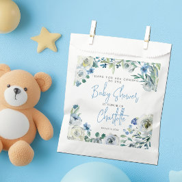 Bolsa De Papel Elegante Blue Floral Spring Boy Baby Shower