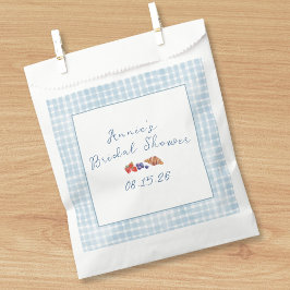 Bolsa De Papel Elegante Blue Gingham Summer Brunch Bridal Shower