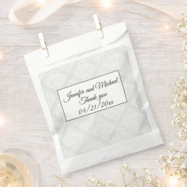 Bolsa De Papel Elegante Boda blanco Damask Gracias