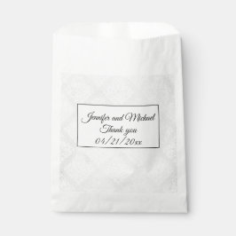 Bolsa De Papel Elegante Boda blanco Damask Gracias