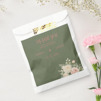 Bolsa De Papel Elegante Boda de Acuarela Eucalipto