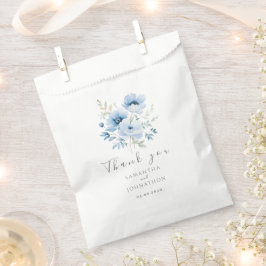 Bolsa De Papel Elegante Boda de acuarela floral azul