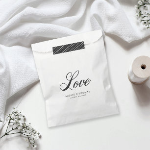Bolsa De Papel Elegante Boda de amor cursivo