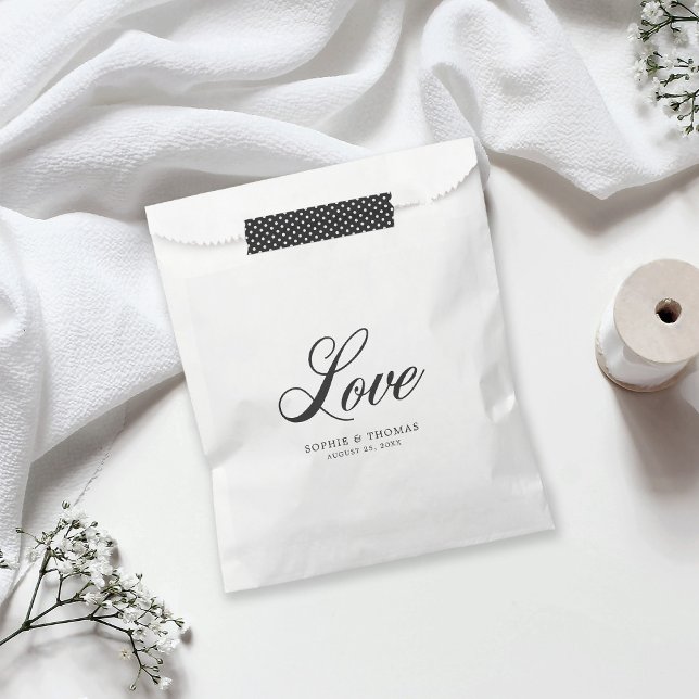 Bolsa De Papel Elegante Boda de amor cursivo (Subido por el creador)