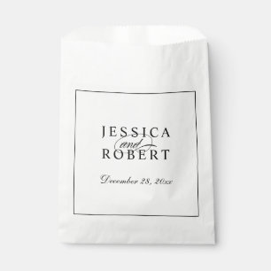 Bolsa De Papel Elegante Boda de escritura en blanco y negro
