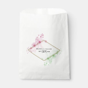 Bolsa De Papel Elegante Boda de flores acuáticas