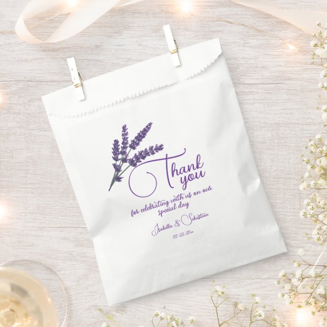 Bolsa De Papel Elegante Boda de Flores Lilac (Cortado)