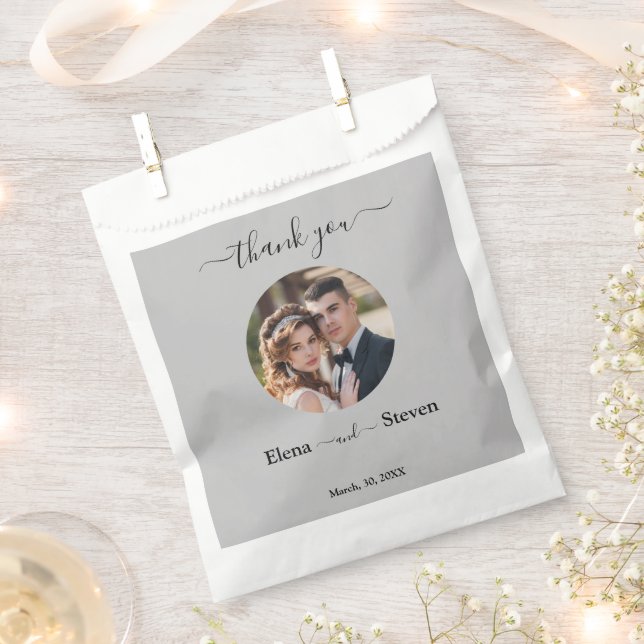 Bolsa De Papel Elegante Boda de foto floral en 3D (Cortado)