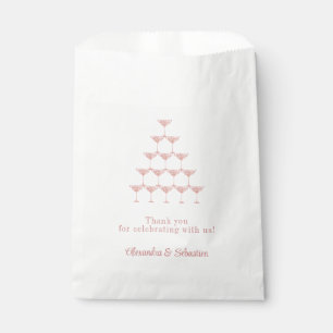 Bolsa De Papel Elegante Boda de guión rosa rosa de la torre del c