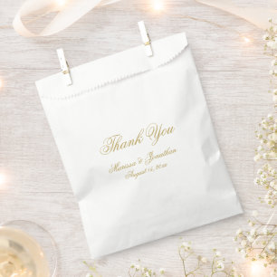 Bolsa De Papel Elegante Boda de guiones de caligrafía de oro Grac