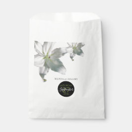 Bolsa De Papel Elegante Boda de Lilies Blancos