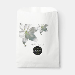 Bolsa De Papel Elegante Boda de Lilies Blancos