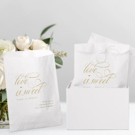 Bolsa De Papel Elegante Boda de lujo con caligrafía de oro