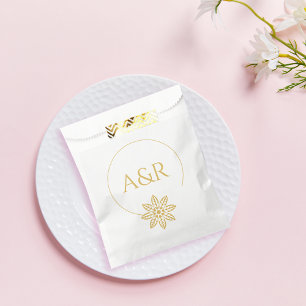 Bolsa De Papel Elegante boda de marcos e iniciales inspirados en 