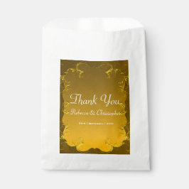 Bolsa De Papel Elegante Boda de Oro Gracias