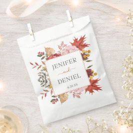 Bolsa De Papel Elegante Boda de otoño de hojas de otoño