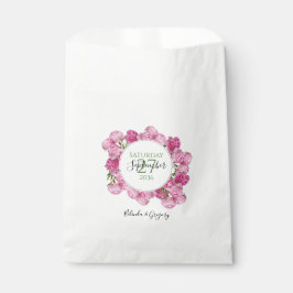 Bolsa De Papel Elegante Boda de Peonies Rosados