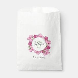 Bolsa De Papel Elegante Boda de Peonies Rosados