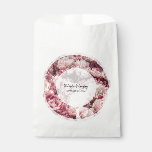 Bolsa De Papel Elegante Boda de Peonies Rosados