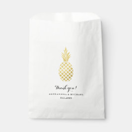 Bolsa De Papel Elegante Boda de piña dorada