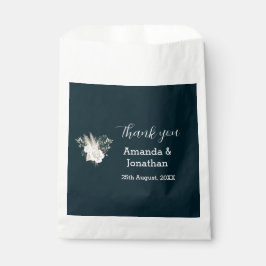 Bolsa De Papel Elegante Boda de rosas azules y blancas de la Mari