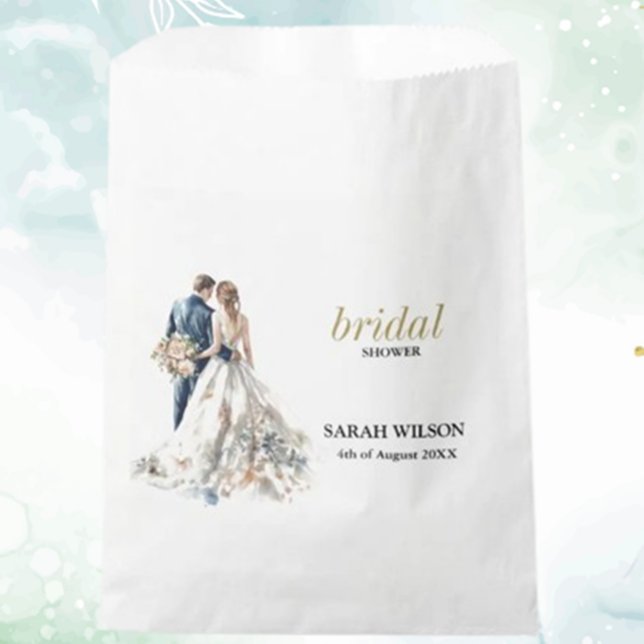 Bolsa De Papel Elegante Boda de Rubor (Delight your guests with our Elegant Blush Wedding Favor Bag by Wedding Bridal Blessing)