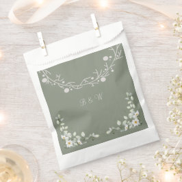 Bolsa De Papel Elegante Boda de Verde Salvia