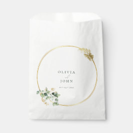 Bolsa De Papel Elegante Boda del Eucaliptus Verde Oro