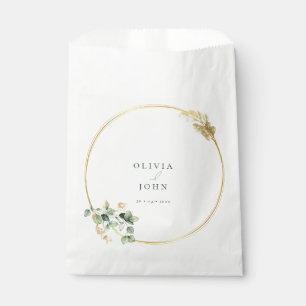 Bolsa De Papel Elegante Boda del Eucaliptus Verde Oro