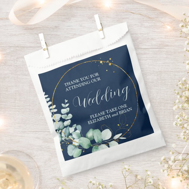 Bolsa De Papel Elegante Boda Eucalyptus (Cortado)