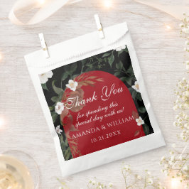 Bolsa De Papel Elegante Boda floral blanco rojo negro