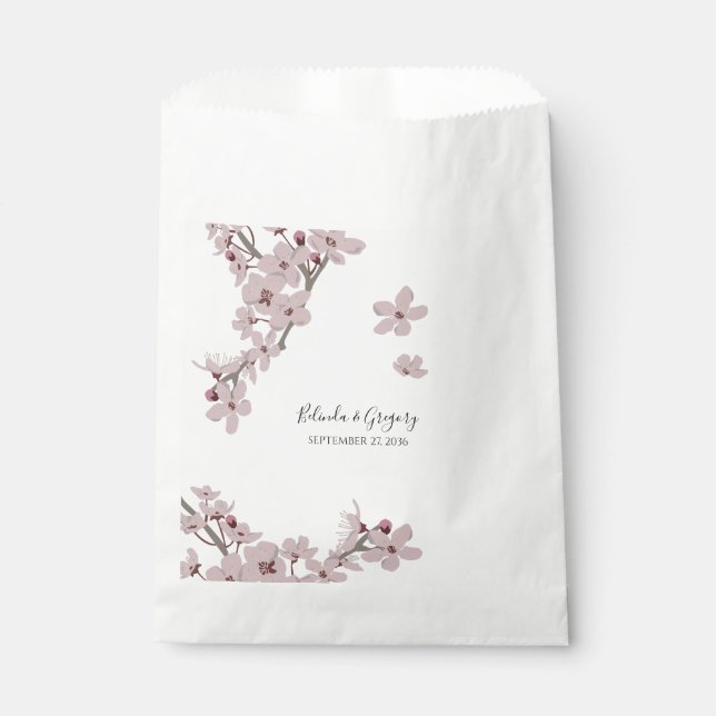 Bolsa De Papel Elegante Boda Floral Cherry Blossom (Anverso)