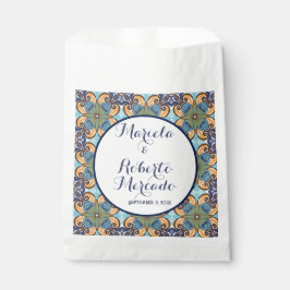 Bolsa De Papel Elegante Boda floral mexicano Talavera