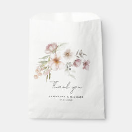 Bolsa De Papel Elegante Boda floral rosa Rubor