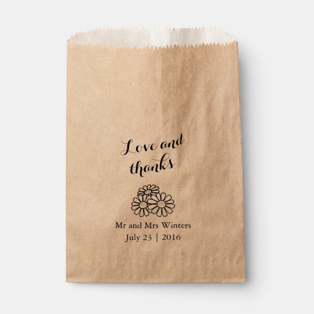 Bolsa De Papel Elegante Boda Floral White Daisies (Anverso)