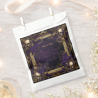 Bolsa De Papel Elegante Boda gótico morado y negro