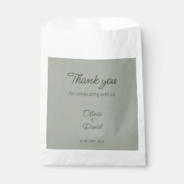 Bolsa De Papel Elegante Boda Minimalista Verde Salvia 