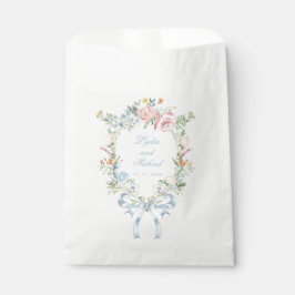 Bolsa De Papel Elegante Boda Monograma Escudo Floral